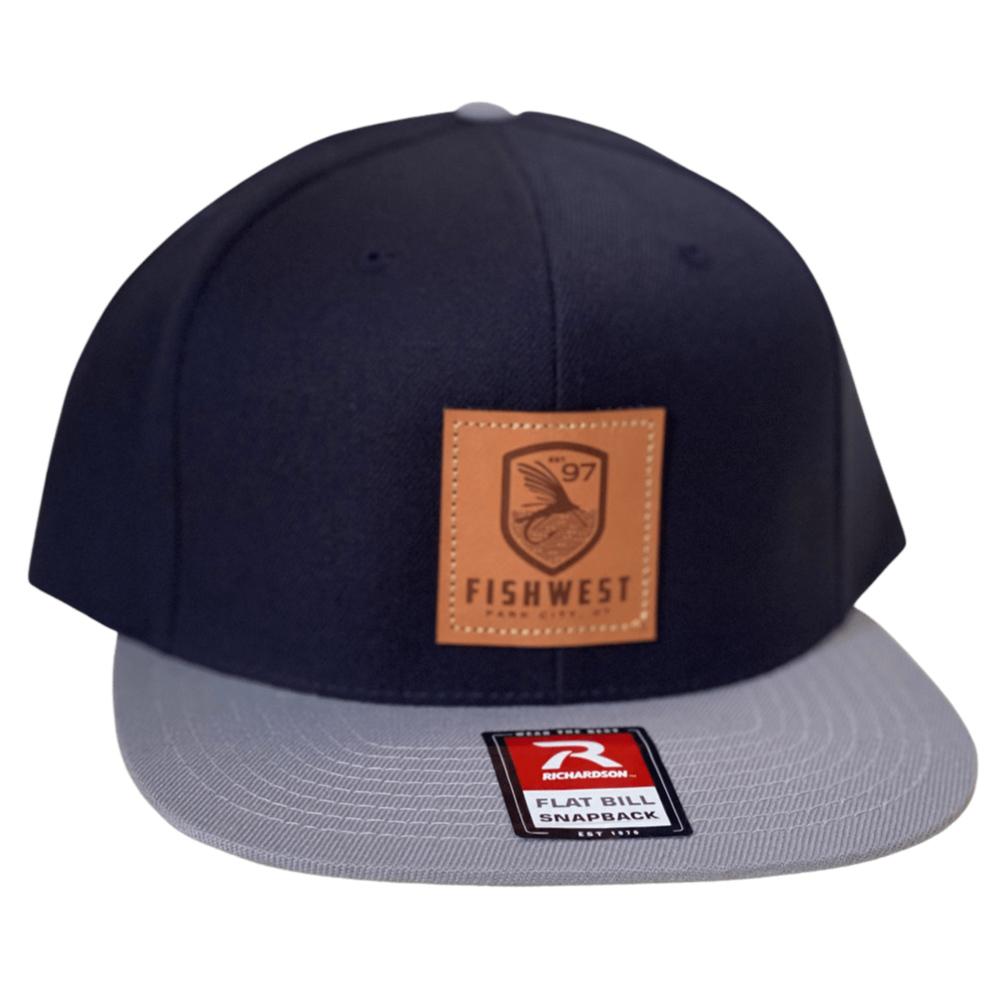 Fishwest Park City Logo Wool Flatbill Hat in Navy and Grey